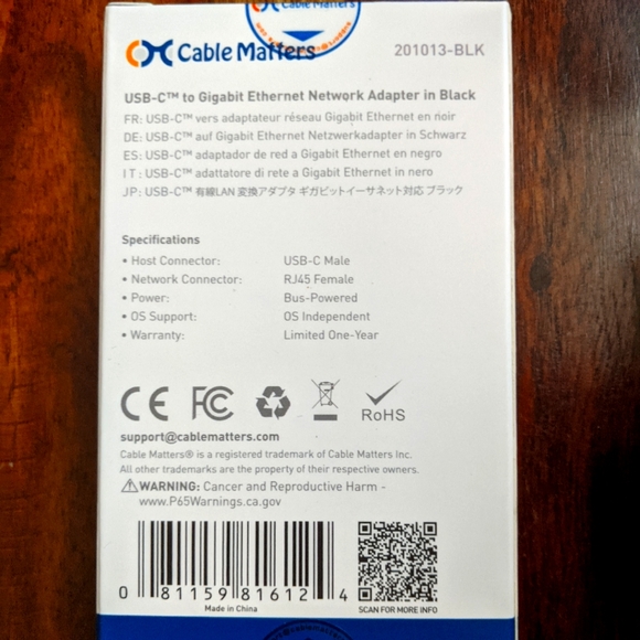 USB type C male network adapter - Picture 2 of 2